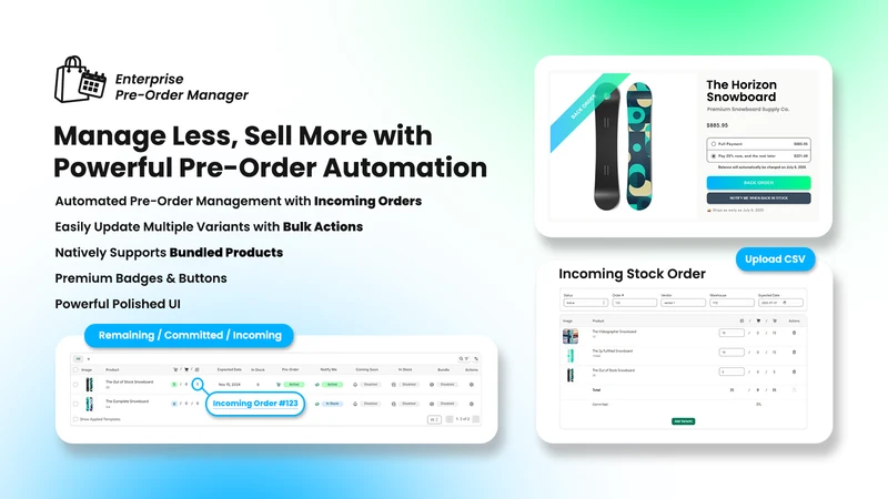 Enterprise Pre‑Order Manager