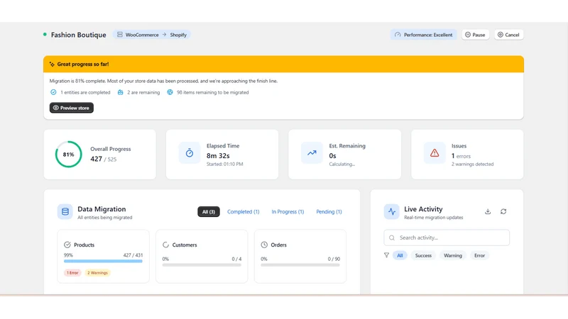 Migrate Go: Import & Export