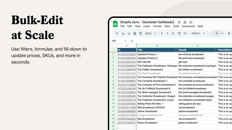 BulkEdit: Google Sheets Sync