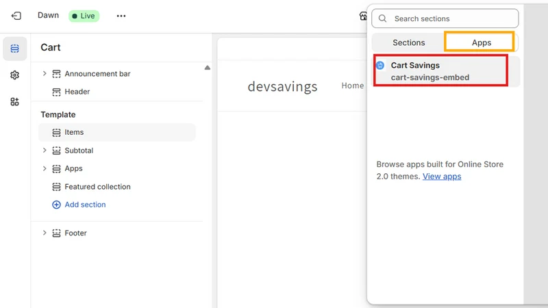 CSE ‑ Cart Savings Embed