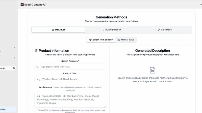 Seed ‑ Ai Blogs & Product Desc