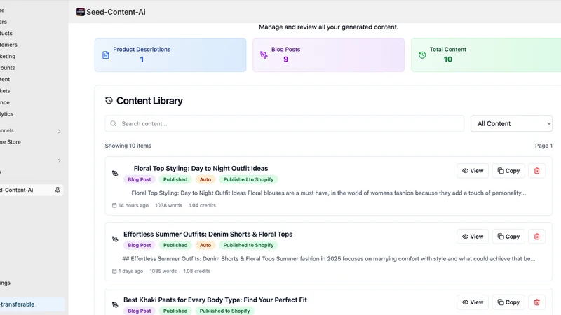 Seed ‑ Ai Blogs & Product Desc