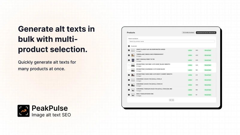 PeakPulse Image Alt Text SEO