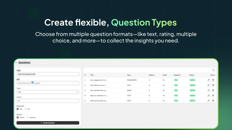 Green Survey & Feedback Form