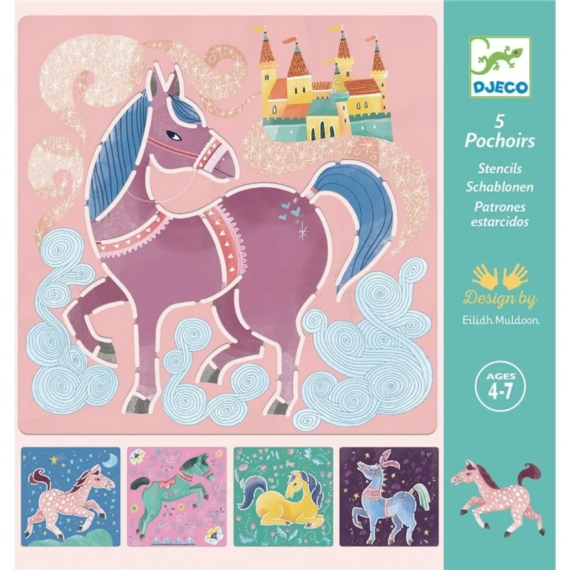 Plantillas para dibujar: Los caballos - Djeco