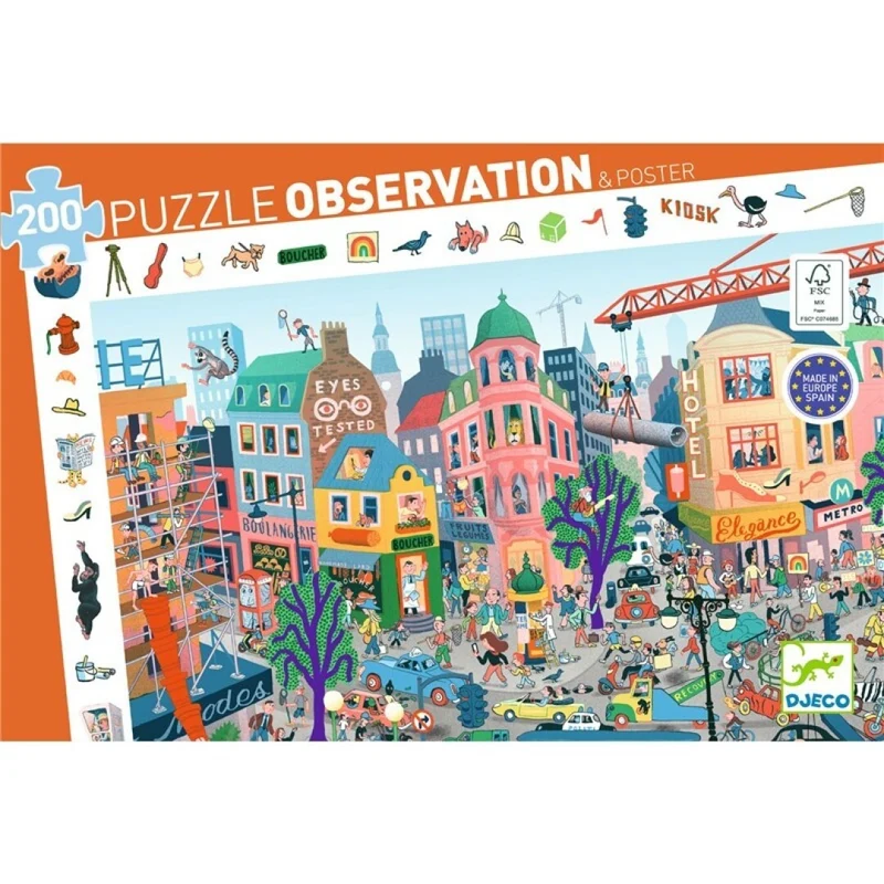 Puzzle Observación: Ciudad - 200 pzs. - Djeco