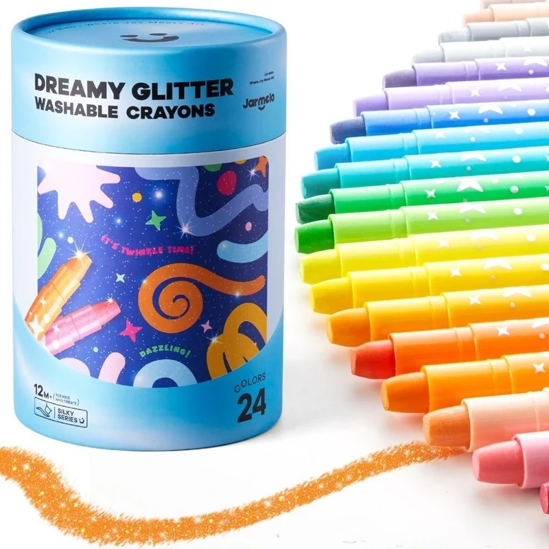 Set Crayones con Purpurina Suave Lavable 24ud - Jarmelo
