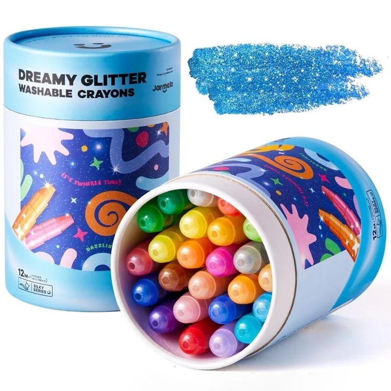 Set Crayones con Purpurina Suave Lavable 24ud - Jarmelo