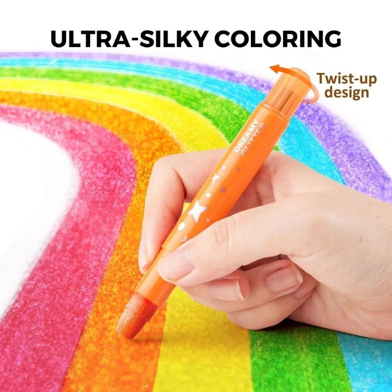 Set Crayones con Purpurina Suave Lavable 24ud - Jarmelo
