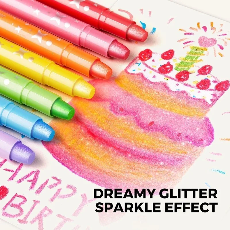 Set Crayones con Purpurina Suave Lavable 24ud - Jarmelo