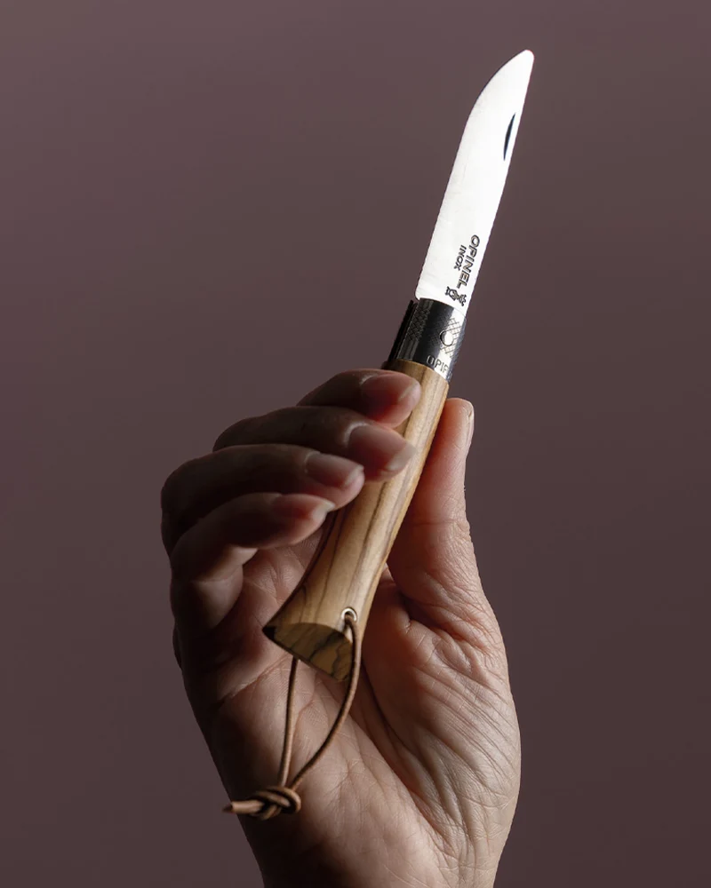 Cuchillo N°6 Opiflex olivo para personalizar