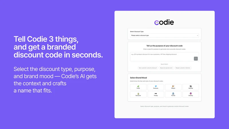CODIE: AI Discount Code + Bulk