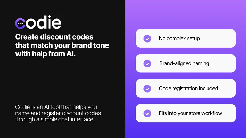 CODIE: AI Discount Code + Bulk