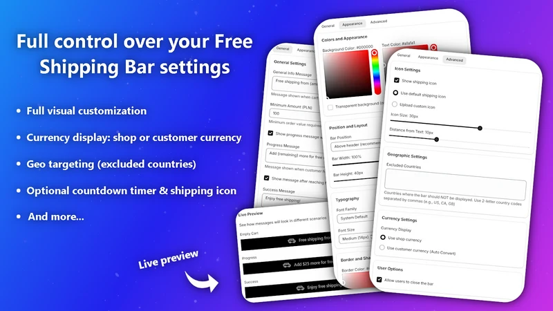 Smart Free Shipping Bar