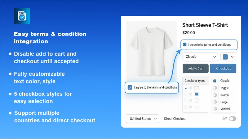 TC Term and Condition Checkbox