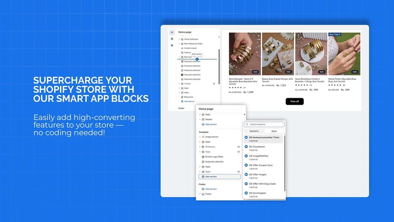 Section Store & UI Blocks