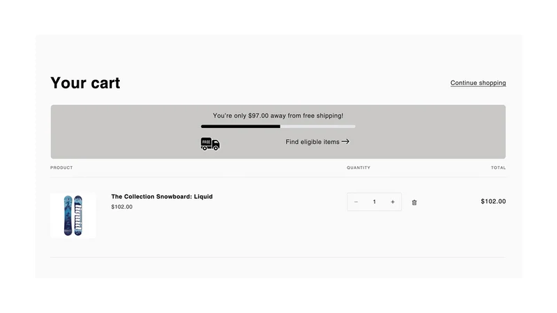 Free Shipping Bar, Upsell
