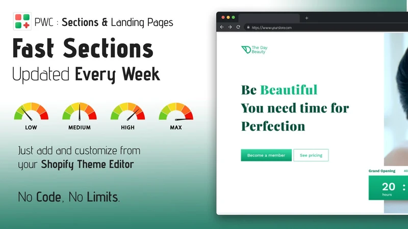 PWC: Section & Landing Pages
