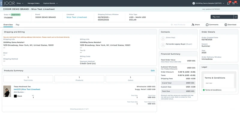 JOOR: Retailer Product Sync