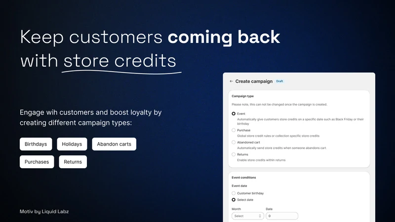 Motiv: Store Credit Offers