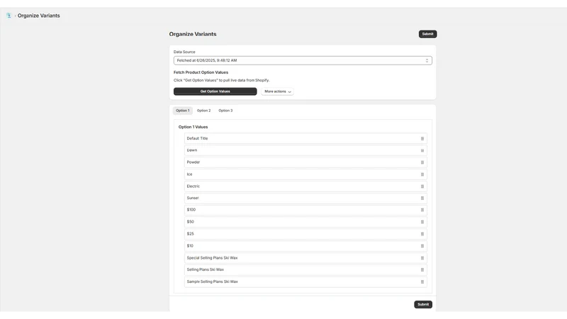 Variant Organizer