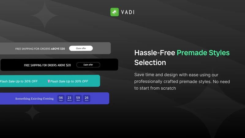 Vadi ‑ Quick Announcement Bar