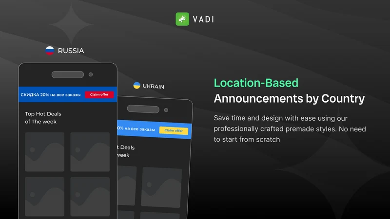 Vadi ‑ Quick Announcement Bar