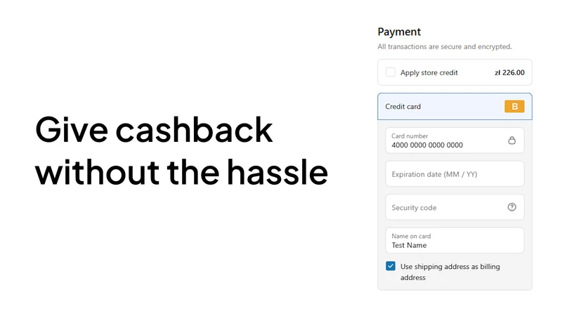 Store Credit Cashback ‑ SCC