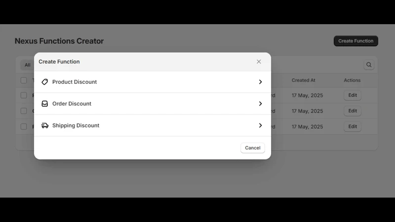 Functions Creator & Discount