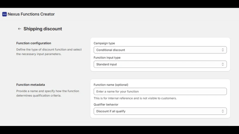 Functions Creator & Discount