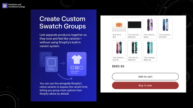 Swatches and Combined Listings