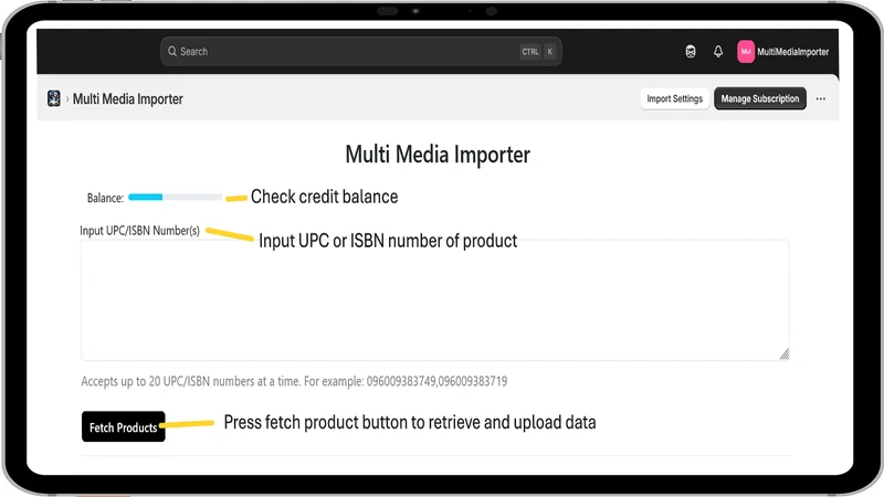 UPC Express: Product Importer