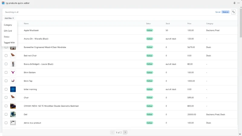 RG Quick Bulk Product Editor