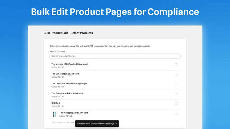 EU GPSR Compliance Manager