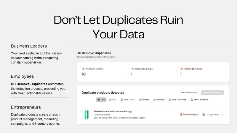 DC Remove Duplicates