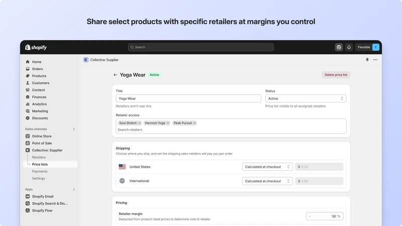 Shopify Collective: Supplier