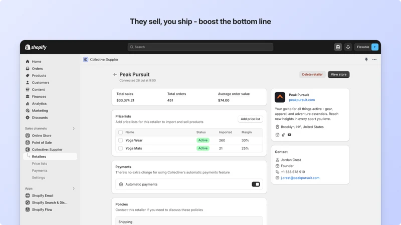 Shopify Collective: Supplier