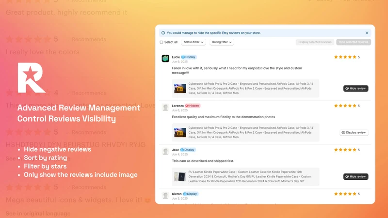 ReviewDock Etsy Reviews Syncer