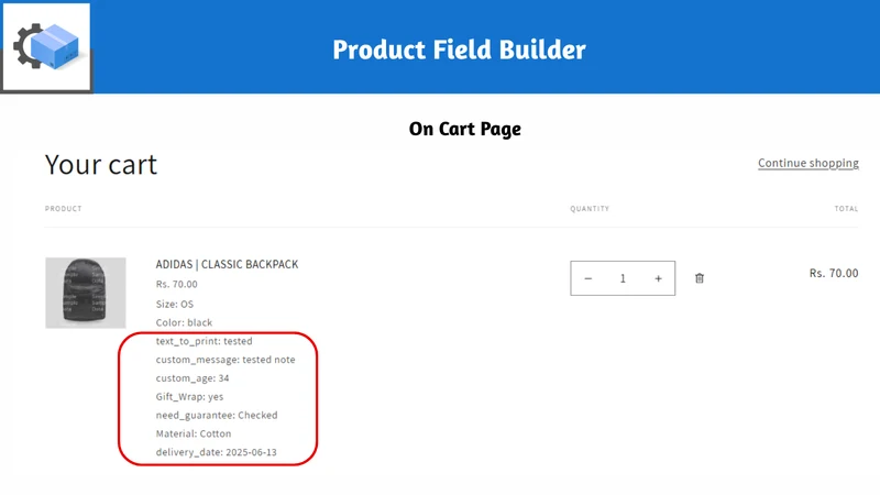 Custom Product Fields