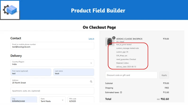 Custom Product Fields