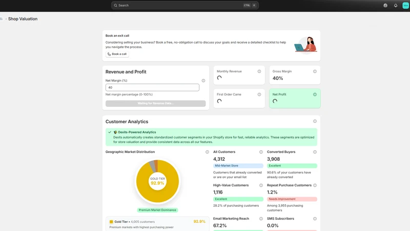 Dexits ‑ Store Valuation Tool