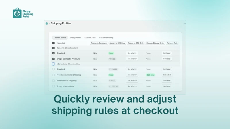 Codebeans Shipping Rules