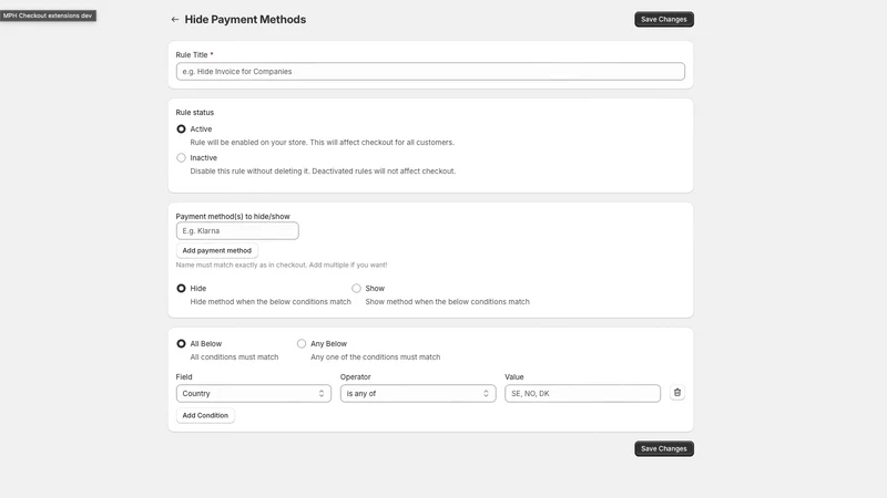 MPH Checkout extensions