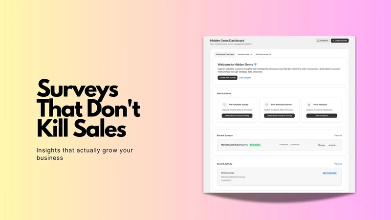 Hidden Gems ‑ Pre&Post Surveys