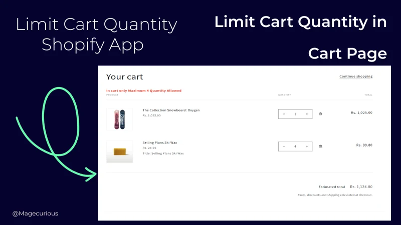 ShopziCurious Limit Cart Qty