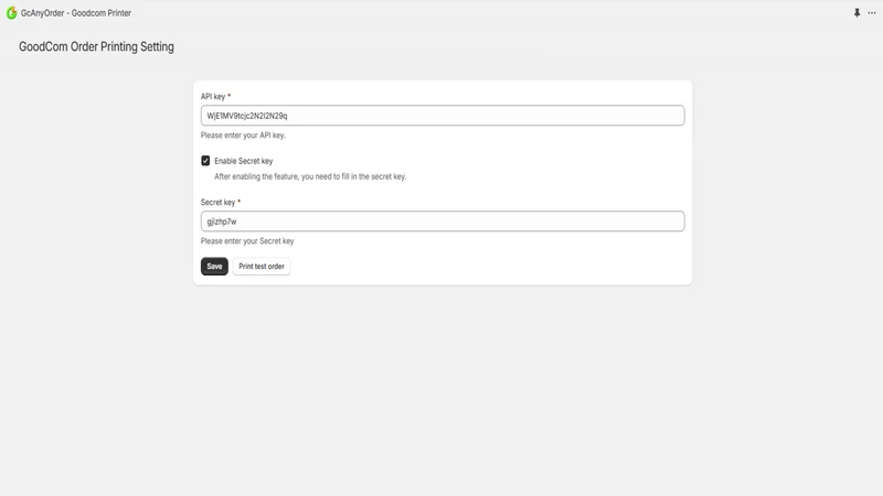 GcAnyOrder‑Goodcom Printer