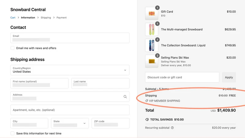 Member Shipping