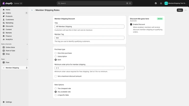 Member Shipping