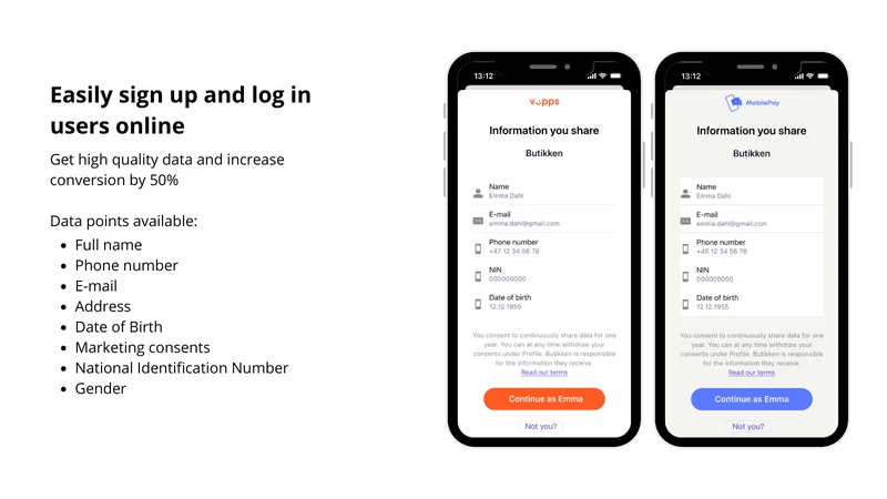 Vipps MobilePay Login