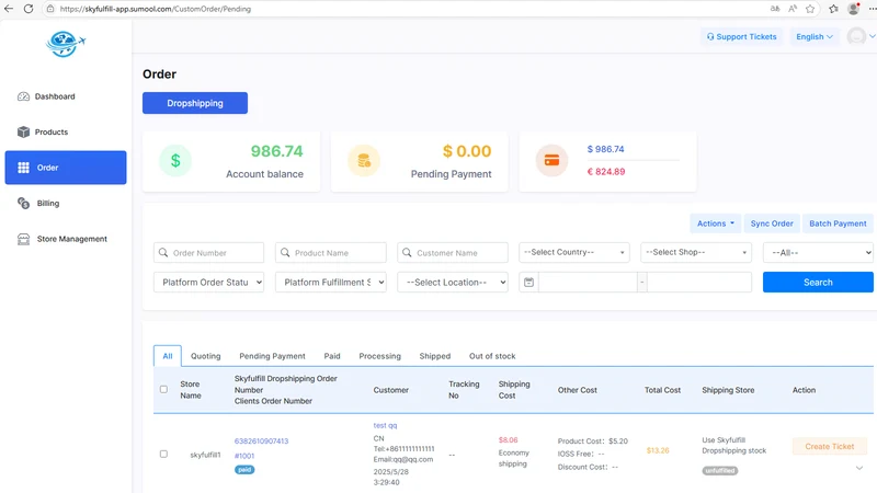 Skyfulfill Dropshipping